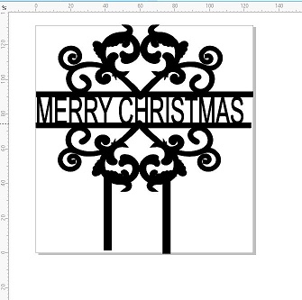 MERRY CHRISTMAS -125 X 131   Acrylic cake topper White, clear or